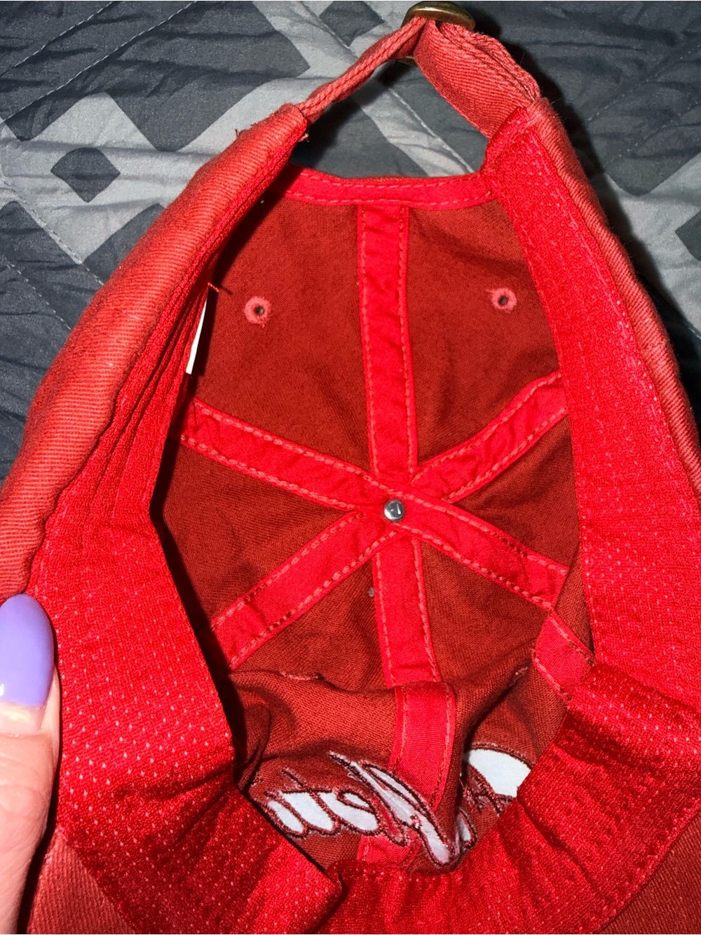 Fabletics Red Embroidered Baseball Cap - Picture 5 of 6